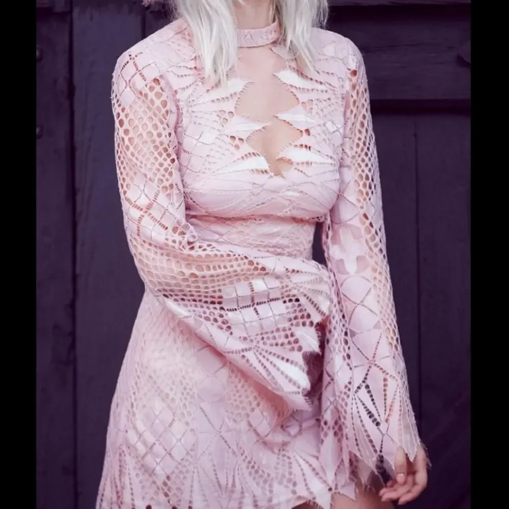 Free People Long Sleeve Size 0 Mini Dress